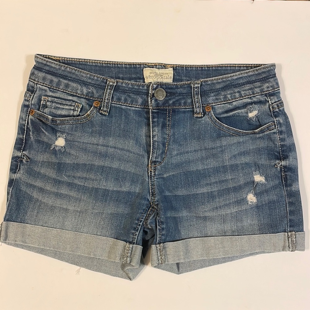 Aeropostale cuffed denim jean shorts size 3/4